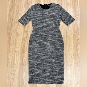Banana Republic Grey Boucle Tweed Midi Dress size 2